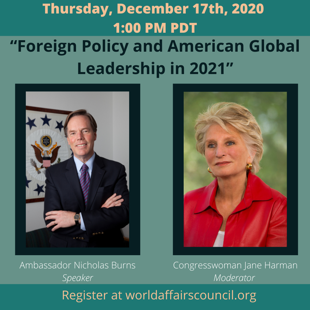 December 17: "Foreign Policy and American Global Leadership in 2021"