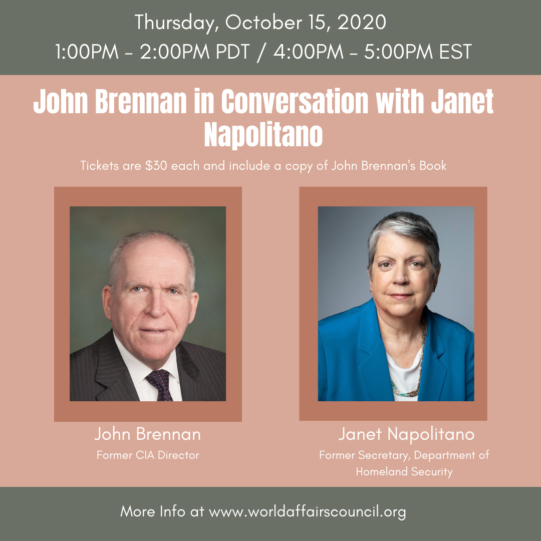 October 15th: Conversation with Former CIA Director John Brennan