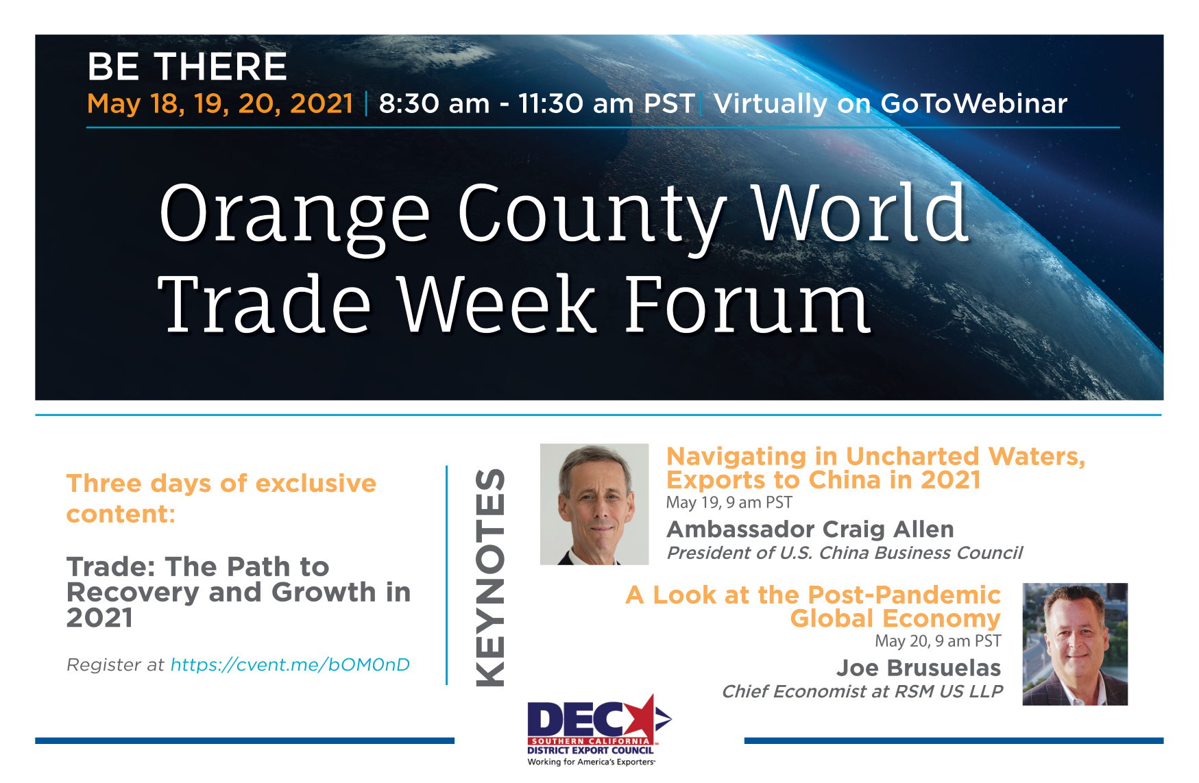May 18 - 20, 2021: Orange County Trade Week Forum