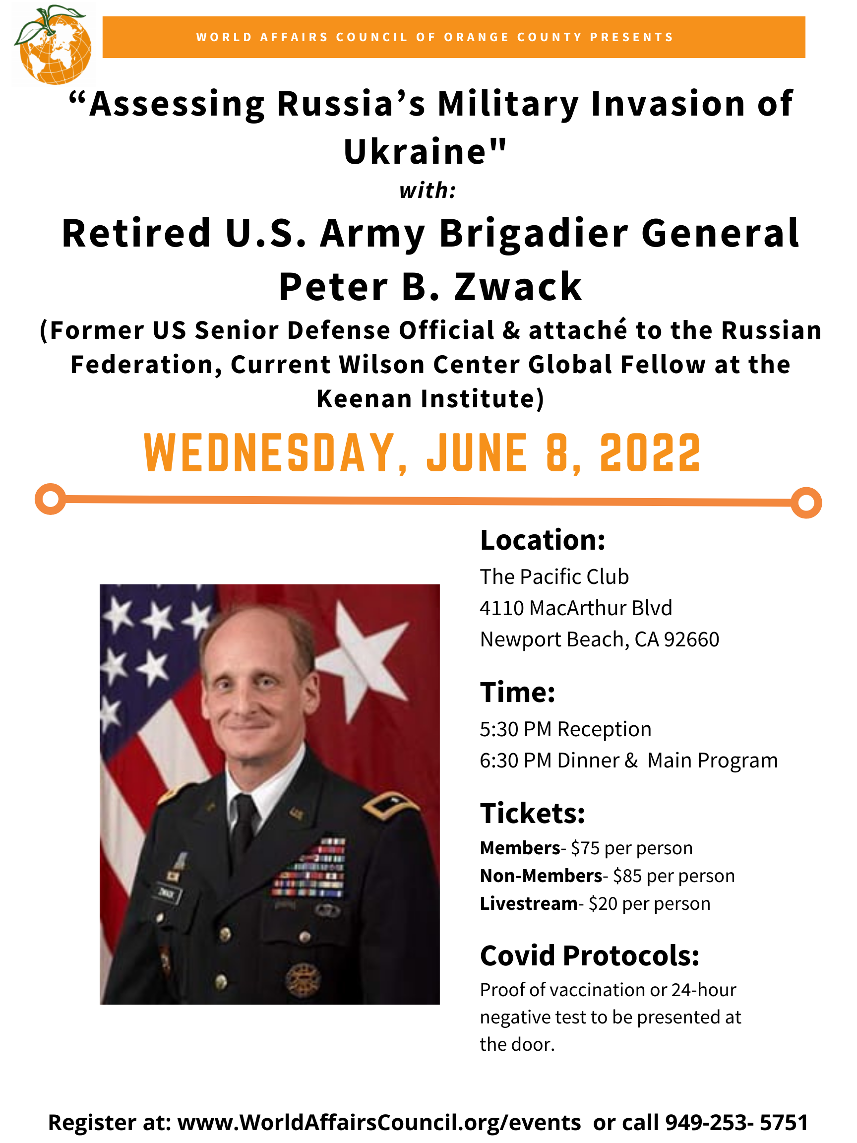 “Assessing Russia’s Military Invasion of Ukraine" with Retired U.S. Army Brigadier General Peter B. Zwack