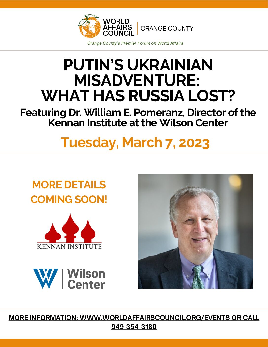Putin’s Ukrainian Misadventure: What has Russia Lost? Featuring Dr. William E. Pomeranz, Director of the Kennan Institute at the Wilson Center