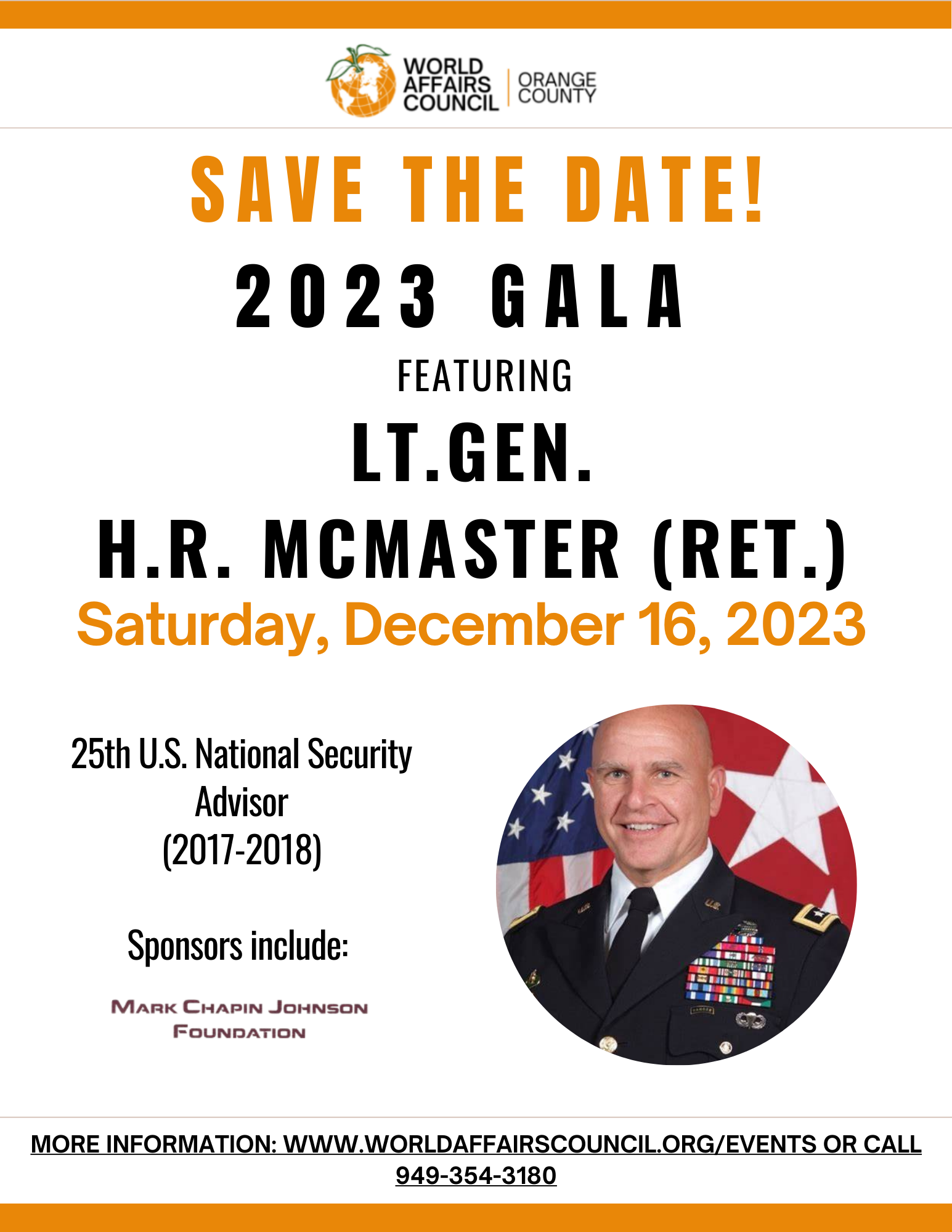 Annual Gala with Lt. Gen. H.R. McMaster
