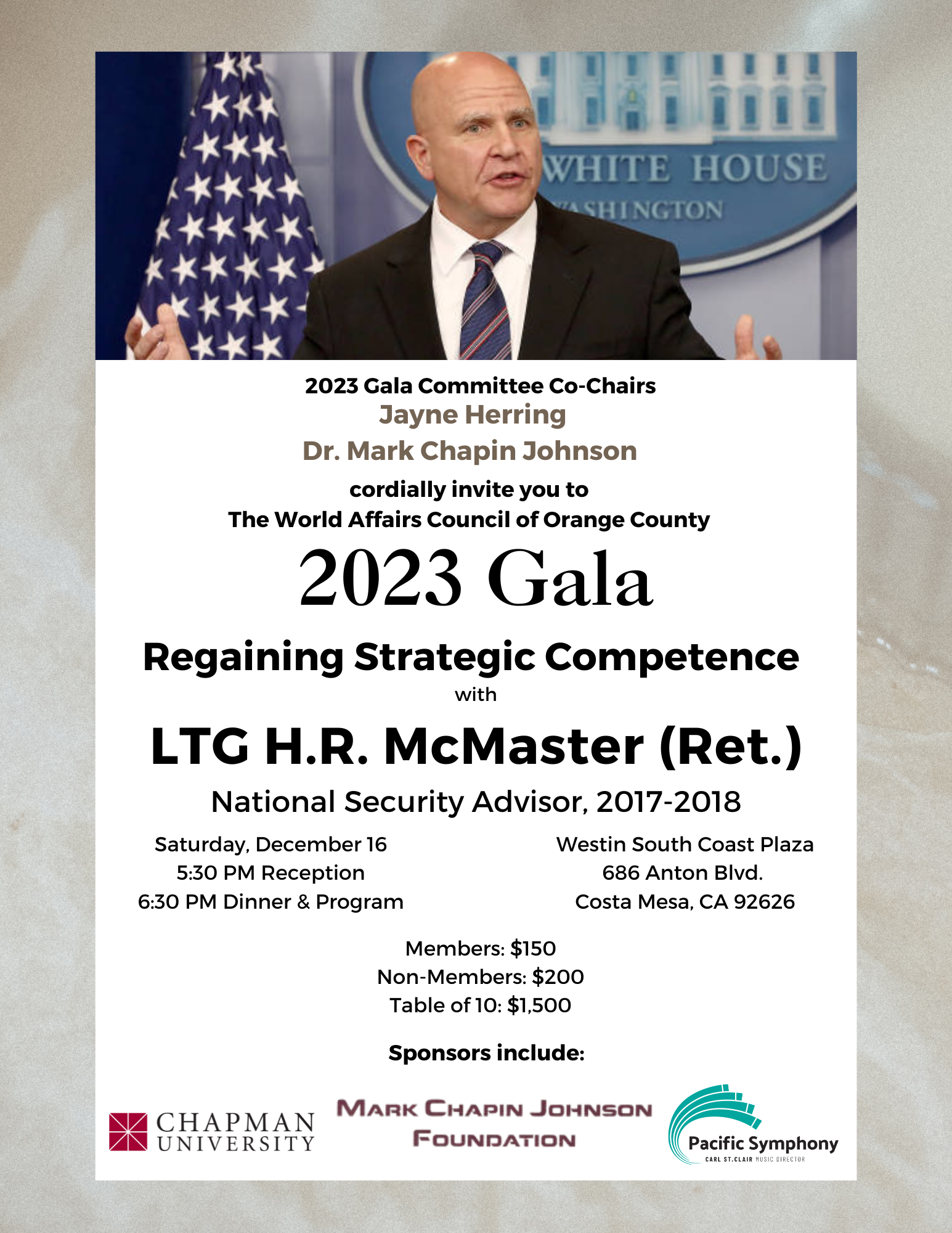 Annual Gala with LTG H.R. McMaster (Ret.)