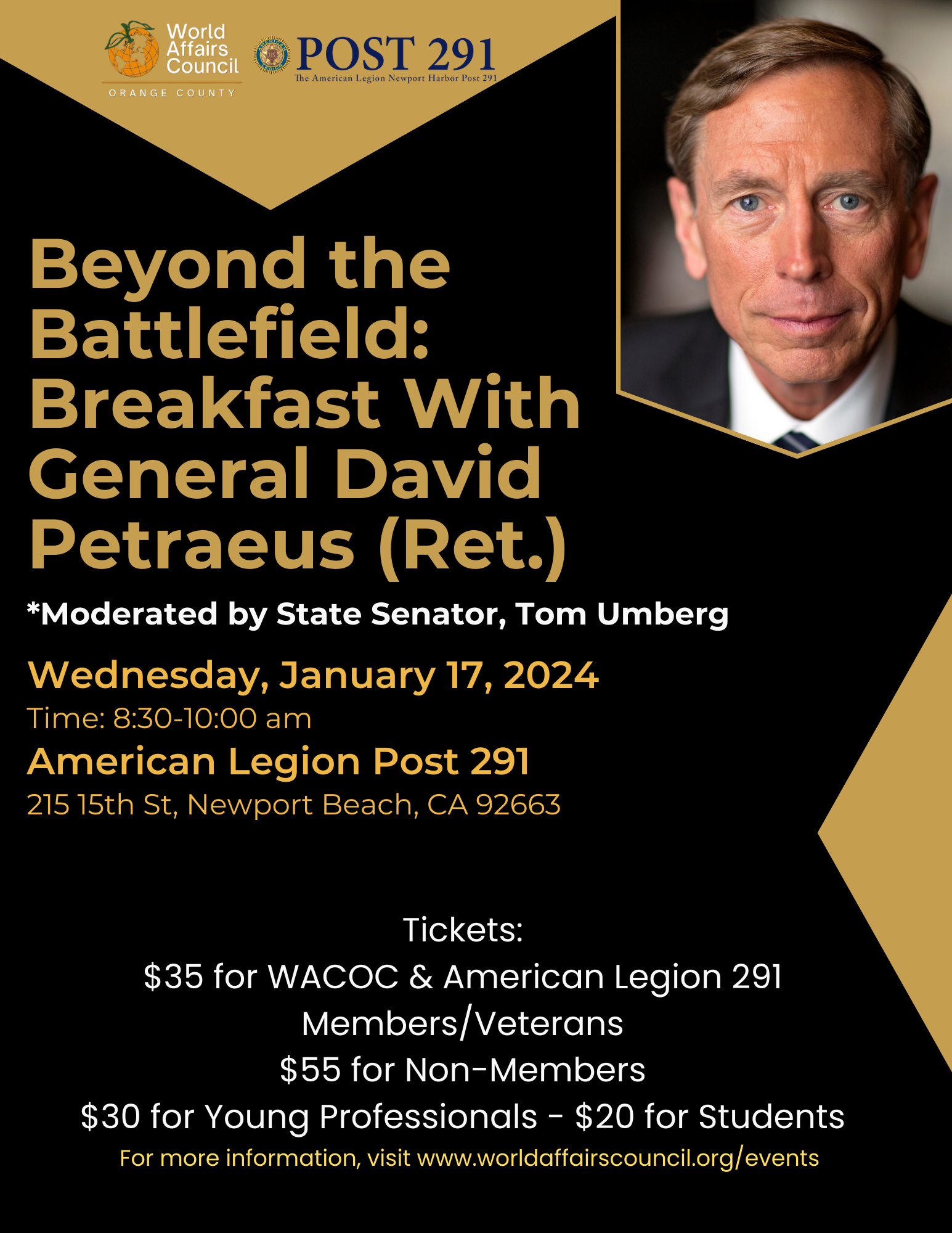 SOLD OUT: Beyond the Battlefield: Breakfast with General David Petraeus