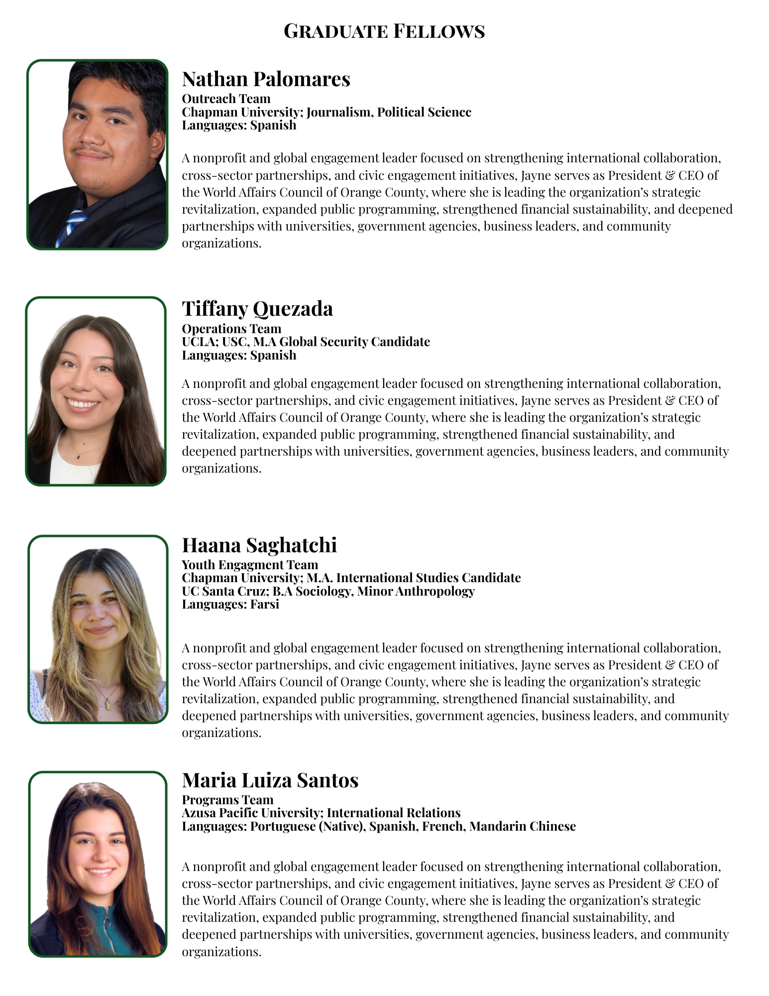 2026 Graduate Fellows